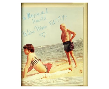 Color Photograph Of Pablo Picasso Signed By Paloma Picasso. Inscribed: To Maxine and Harold Paloma Picasso Feb 14th '94. Phot