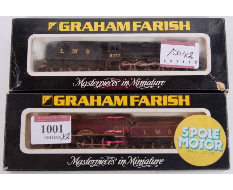 A Graham Farish No. 1201 LMS maroon 4-4-0 Compound engine and tender, 5 pole motor (G-BG), together with No. 1901 class SF en