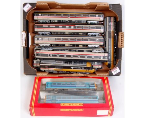 A weathered Lima 8 coach intercity 125 HST set (GR) some extra detail added and a Hornby R867 pacer rail bus also weathered (