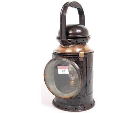 A GWR 3 aspect hand lamp, brass plate number 23362 complete with BR (WR) reservoir and burner