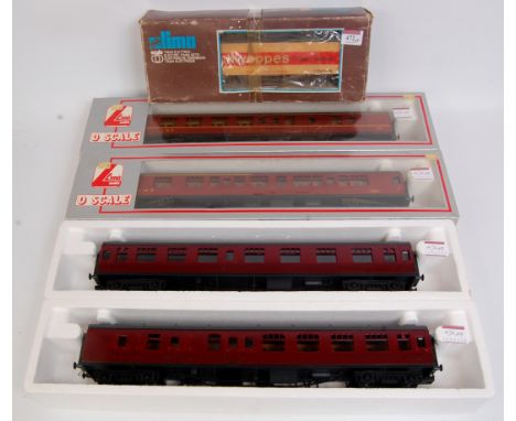 8 Lima coaches 4 LMS, 2 BR red/cream, 2 others repainted maroon and a Schweppes wagon (G-BFG)