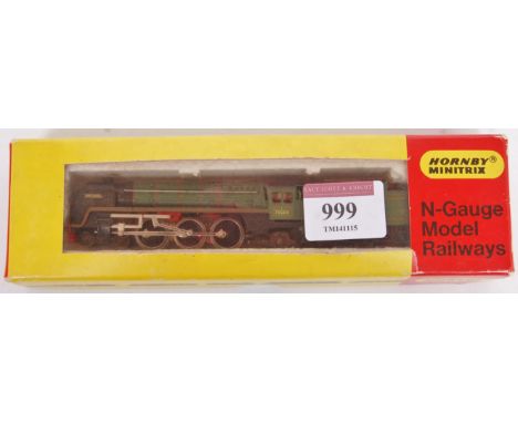 A Hornby Minitrix 'Britannia' engine and tender, in wrong box (G-BG)