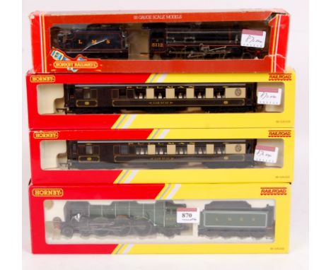 A Hornby R858 LMS black 5 No. 5112 box outer torn (G-BD), Hornby Railroad R2675 LNER green 'Flying Scotsman' engine and tende