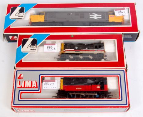 3 Lima diesel locomotives class 08, class 09 Dick Hardy, class 37, Railfreight grey (G-BFG)