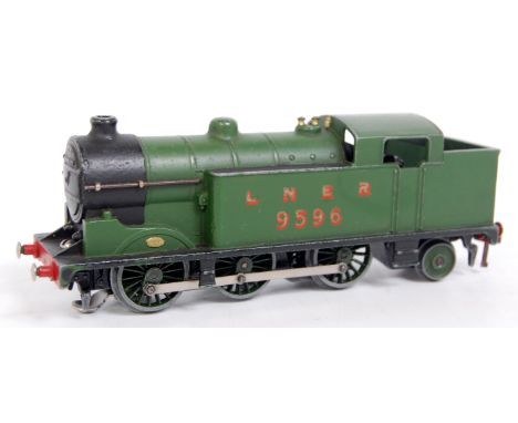 A Hornby Dublo 3 rail EDL7 LNER green post war tank engine No. 9596 (G)