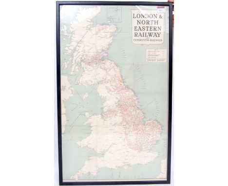 A London and North Eastern Railway System Map, framed and glazed portrait example, later frame (G)