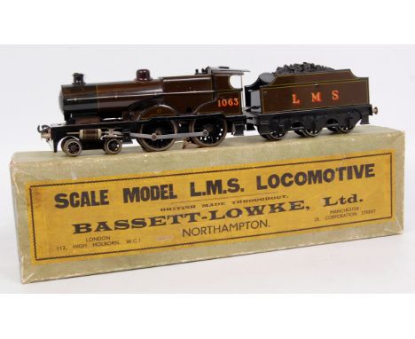 Bassett-Lowke brown LMS 12V DC standard 4-4-0 Compound no. 1063 - touching in to boiler around handrail and pickup replaced w