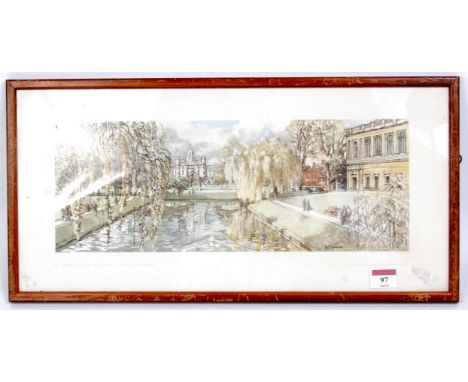 A railway carriage print St John's College, Cambridge by RT Cowern