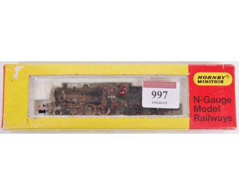 A Hornby Minitrix N202 Ivatt class 2MT engine and tender BR black (G-BG)