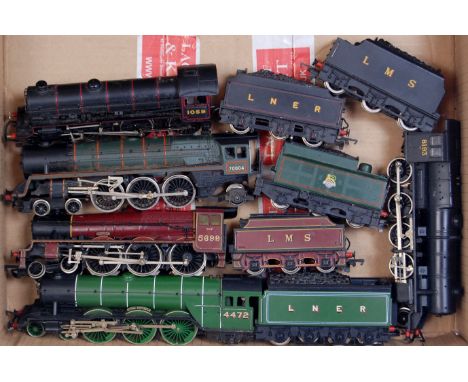5 various Hornby, Bachmann etc, engines and tenders, most require replacement of hand rails etc (F-G)