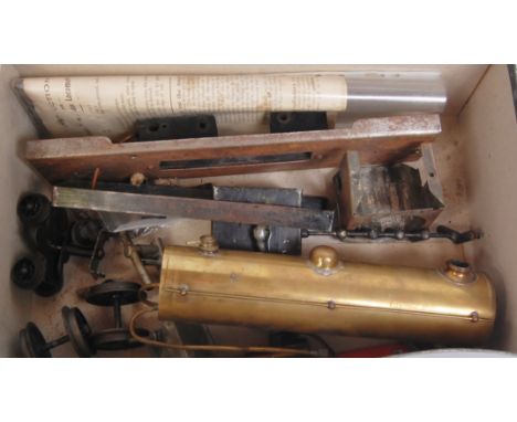 Bowman Models part built live steam locomotive, ex model makers workshop, to include boiler, wheels, chassis and other compon