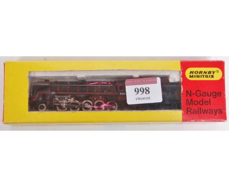 A Hornby Minitrix N207 class 9F engine and tender BR black (G-BG)