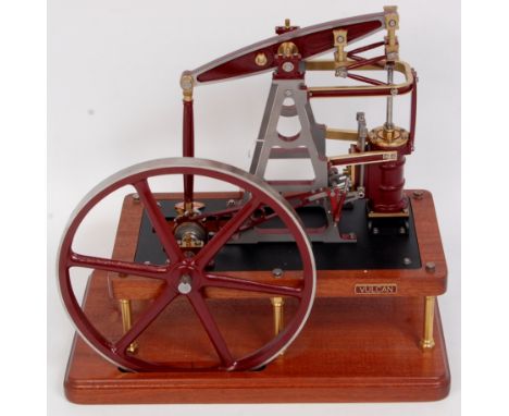 Heritage Beam engine titled "Vulcan". A superbly made quality single cylinder beam engine, fur use via compressed air, brass 