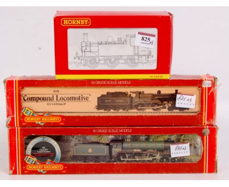 A Hornby R175 British Railways black compound engine and tender, over varnished, with instructions (GR-BP) R060 BR lined gree