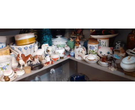 Mixed 20th century household items, ornaments, mixed glass and ceramics to include a Beswick model of a King Charles Spaniel,