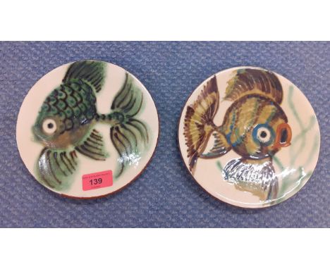 Two Puigdemont Spanish pottery fish plates, signed to the reverse, 7" diameterLocation: RWB 