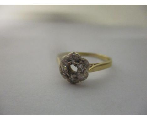 An 18ct gold diamond inset ring A/F, 2.3gLocation: 