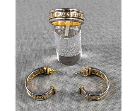 Ohrringe mit passendem Ring Gold 750.Ohrringe geprüft 18 Karat. Diamanten.Objekt kann versendet werden.Earrings with matching