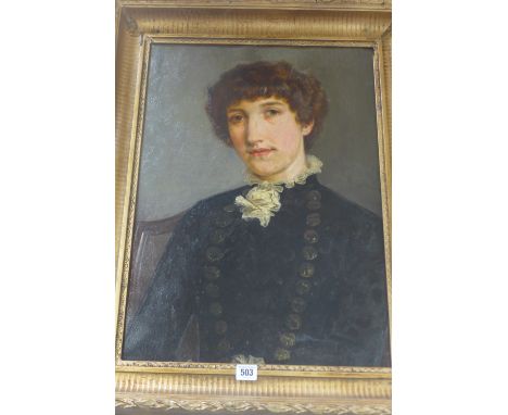 A 19th century portrait - unsigned, in a gilt frame, 78cm x 60cm 