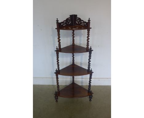 A 19th century rosewood whatnot, approx 119cm high, missing top finial, nice patina 