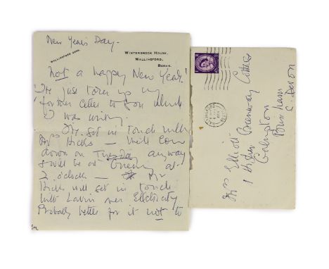 A manuscript letter to Mrs Elliot from Agatha Christie on Winterbrook House notepaper,one sheet folded dated 'New Years Day',