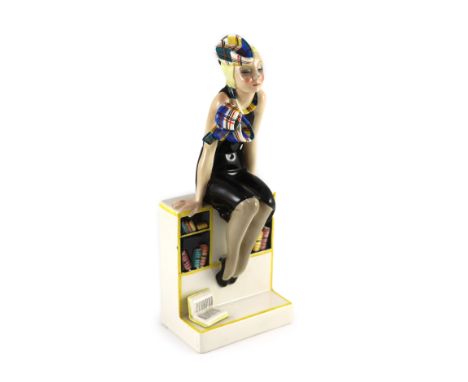 Helen Koenig Scavini for Lenci, an earthenware figure 'La Studentessa', c.1930,inscribed in black ‘Lenci Torino 4 (XII) MADE 