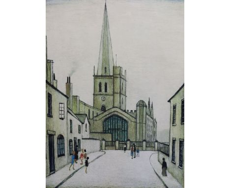 § § Laurence Stephen Lowry (1887-1976) Burford Churchoffset lithograph printed in colours, on wove,signed in pencil, 720/8506