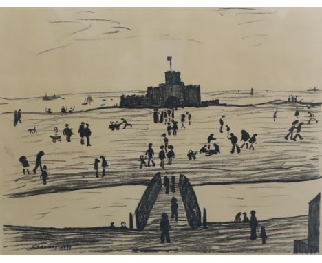 § § Laurence Stephen Lowry (1887-1976) 'Castle by the Sea'limited edition printsigned in pencil, 33/7551 x 63.5cmOverall of a