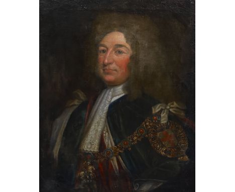 After Sir Godfrey Kneller (1646-1723) Portrait of King George IIoil on canvas76 x 63cm, unframedOil on canvas relined many ye