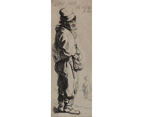 After Rembrandt Van Rijn (1606-1669) A Peasant Replying: 'Dats niet'etching11.25 x 4.25cmOn light buff paper, tabbed down on 