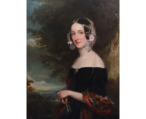 Attributed to Sir Francis Grant (1803-1878) Half length portrait of a Scottish ladyoil on canvas91.5 x 71cm, unframedOil on c
