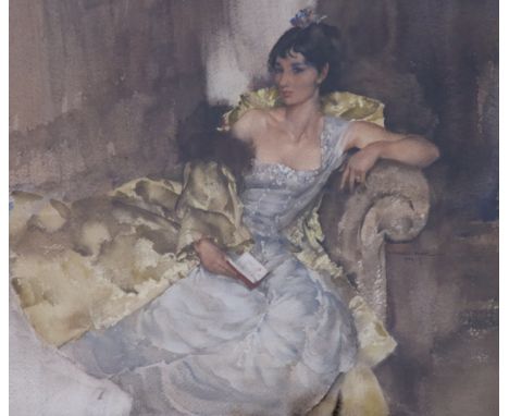 § § Sir William Russell Flint (1880-1969) Portrait of Ceciliawatercoloursigned and dated 1959, with letter of presentation fr