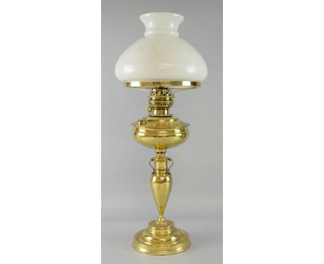 Early 20th Century Brass and Glass oil lamp, 72cm high      