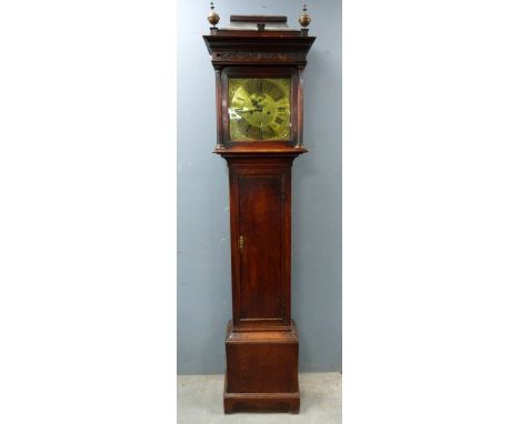 18th century Mahogany eight day longcase clock by John Wainwright of Wellingborough, numbered 1534, brass dial with subsidiar
