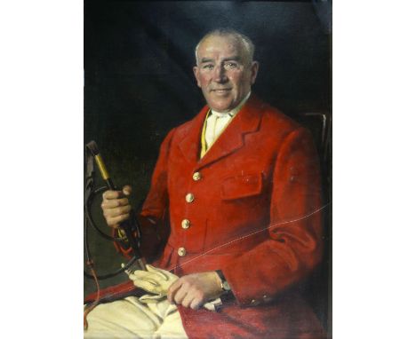 Richard Jack, portrait of a huntsman, oil on canvas, signed, 102cm x 81cm     Painting overall condition good, no visible rep