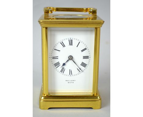  French brass carriage clock, R & Co Paris, striking on a gong, 15cm high      Seen working but untested, ( We do not guarant