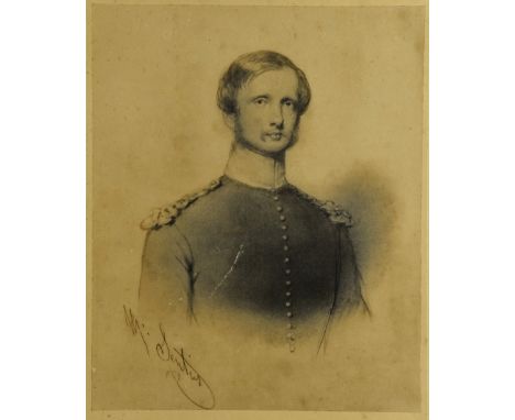 Pair of prints, portrait of Robert (St. John) Cole Bowen, in the uniform of 87th South Cork Light Infantry and his Wife Eliza
