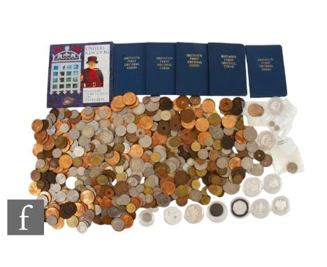 World - Various silver, nickel and copper coinage, some cased sets and single cased coins, includes Commonwealth examples. (q