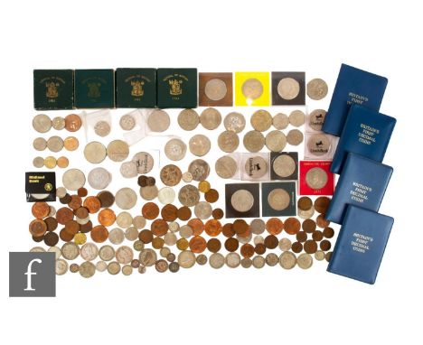 George V to Elizabeth II - Various half crowns, florins and sixpences, also later nickel crowns copper and brass coinage, wei
