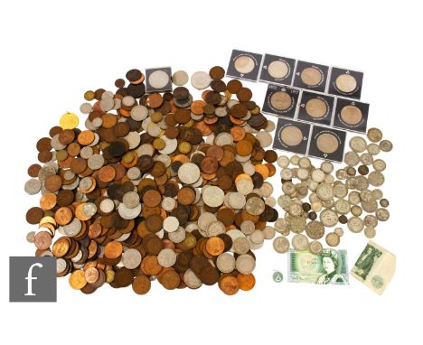 Victoria to Elizabeth II - Various half crowns, florins, shillings, sixpences, threepences, also assorted nickel and copper c