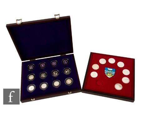 Elizabeth II - A Royal Mint Coronation Anniversary 2003 silver proof fifty pence collection of twelve coins to celebrate 1953
