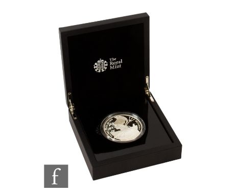Elizabeth II - A Royal Mint Britannia 2015 five ounce ten pound silver proof coin, cased with certificates. Condition reports