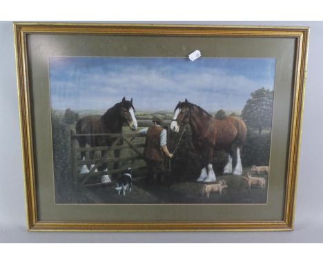 A Framed Early Limited Edition Brian Evanson Print, No.7/500, "Gate", 46.5cm Wide 