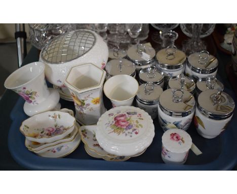 A Tray of Ceramics to Include Collection of Royal Worcester Egg Coddlers, Coalport Lidded Pots, Royal Crown Derby Pin Dishes,