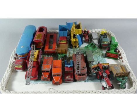 A Collection of Playworn Diecast Toys to Include Corgi Chipperfield Circus, Matchbox Laing, Dinky Fire Engine, Dinky Rolls Ro