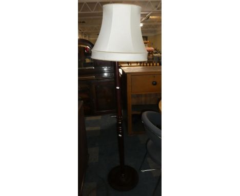 A Modern Mahogany Standard Lamp and Shade 