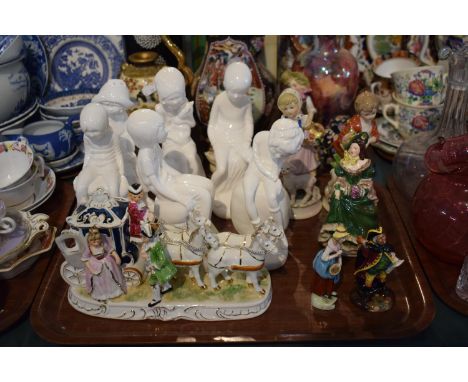 A Collection of Figural Ornaments to Include a Collection of Six Spode Figures, Continental Examples and Miniature Royal Doul