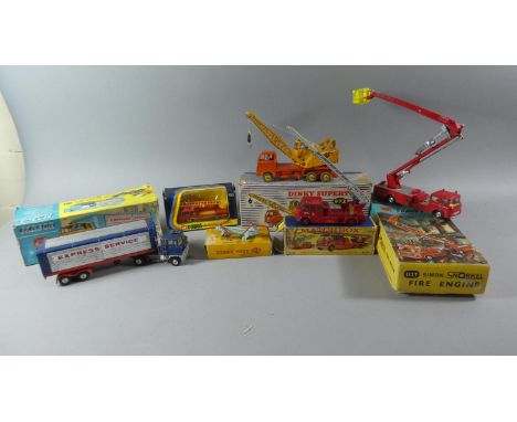 A Collection of Six Vintage Dinky, Corgi and Matchbox Toys to Include Dinky Supertoys 972 Lorry Crane, Matchbox Kingsize Merr