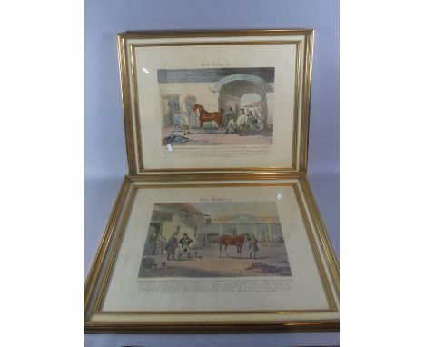 A Pair of Framed Prints of Coloured Engravings after R Scanlan, 'Horse Dealing No.1' and 'Horse Dealing No.2' 