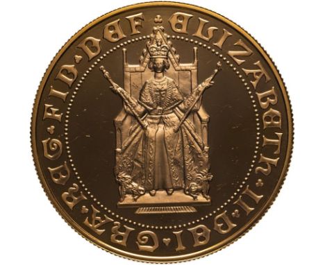 UNITED KINGDOM. Elizabeth II, 1952-2022. Gold 5 pounds (5 sovereigns), 1989. Royal Mint. Proof. Commemorating the 500 years a